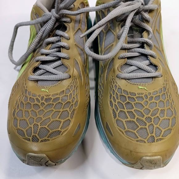 PUMA Womens Running Shoes Sneakers Sz 8 BioWeb Elite‎ WebCage Gray Blue Green - Picture 3 of 11